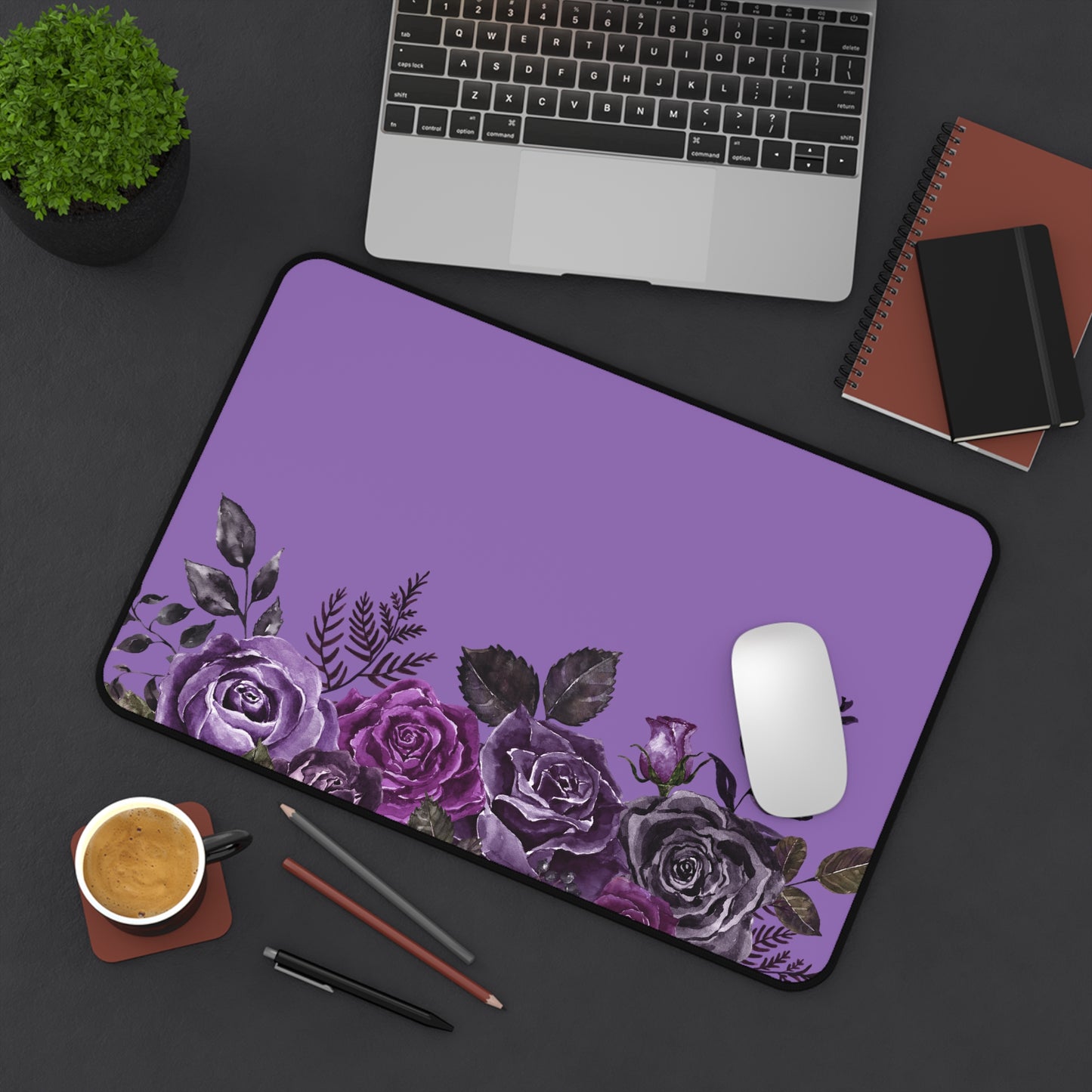 Purple Rose Keyboard Mat