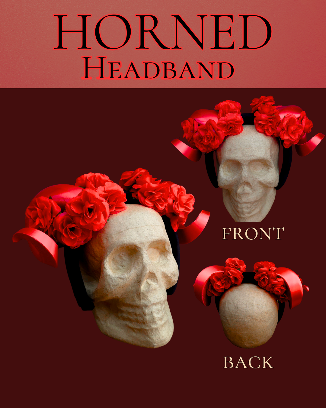 Rose Red- Horned Headband