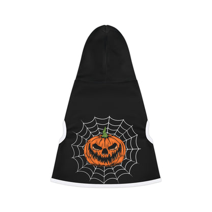 Sinister Grin Pumpkin Pet Hoodie for Halloween, Cozy Dog Sweater, Fun Cat Outfit, Fall Pet Apparel, Costume for Pets, Sinister jack-o-lantern grin pet hoodie