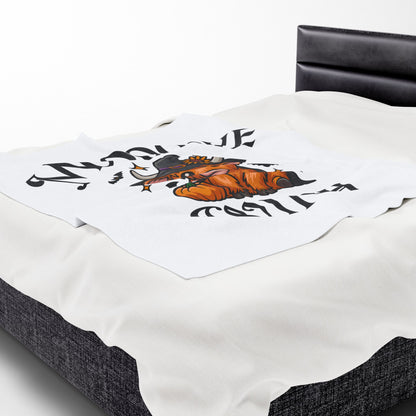 Moo-ve Witch Plush Blanket, Cozy Halloween Throw, Farmhouse Decor, Gift for Witch Lovers, Fall Home Decor