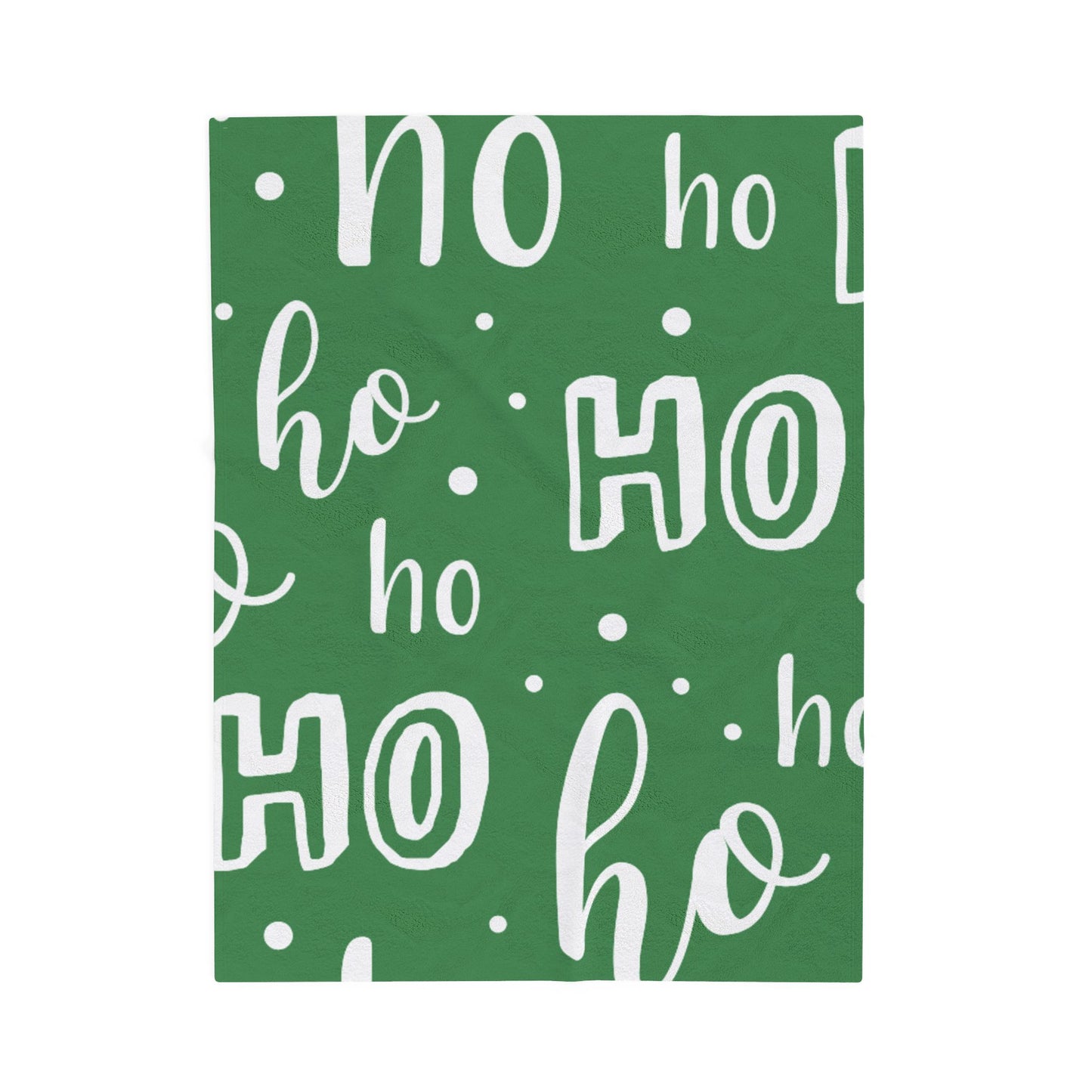 "Ho Ho Ho Throw" Plush Blanket - Cozy Green and White HO HO HO Print