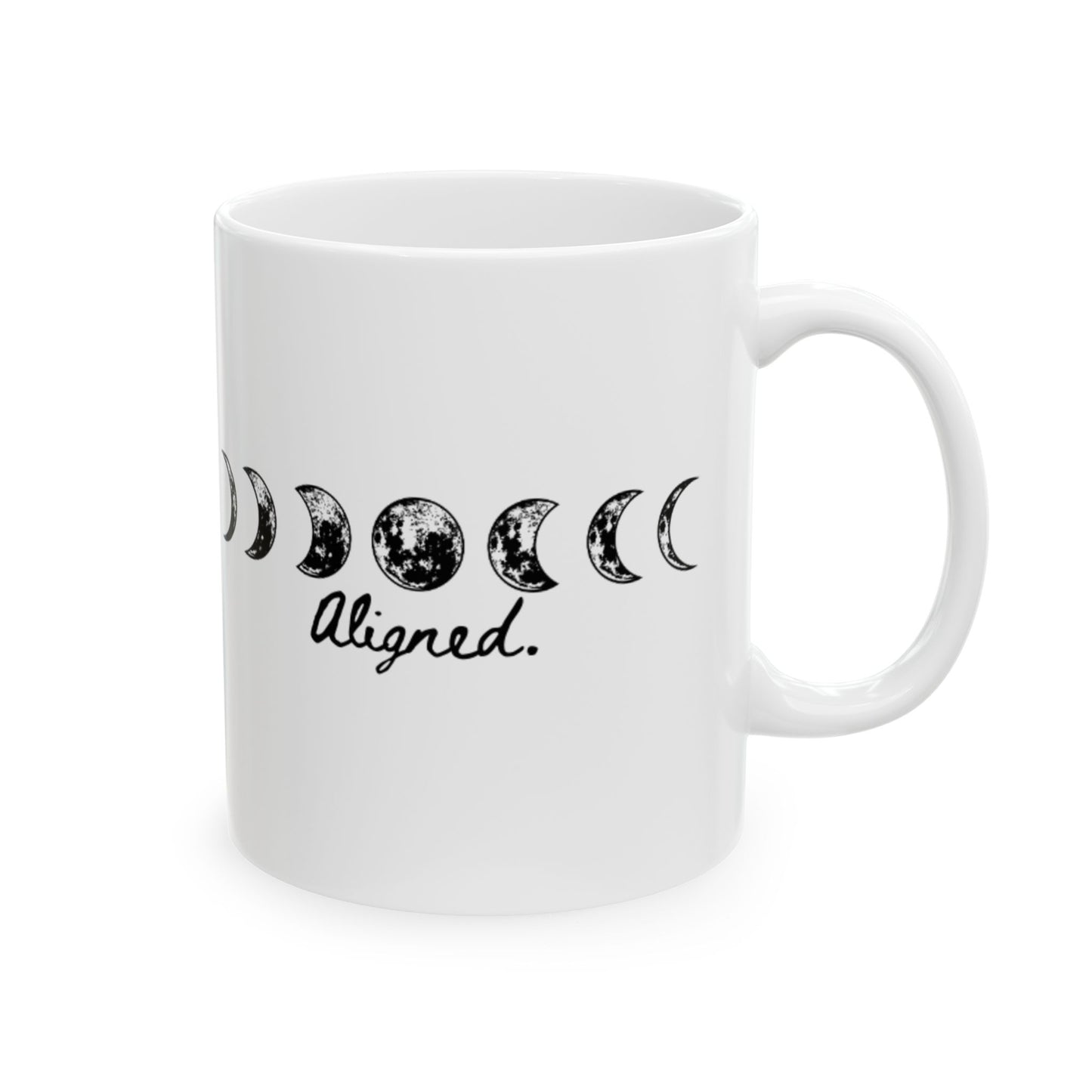 Aligned Moon Phase Ceramic Mug — 11oz & 15oz Astrology Coffee Cup
