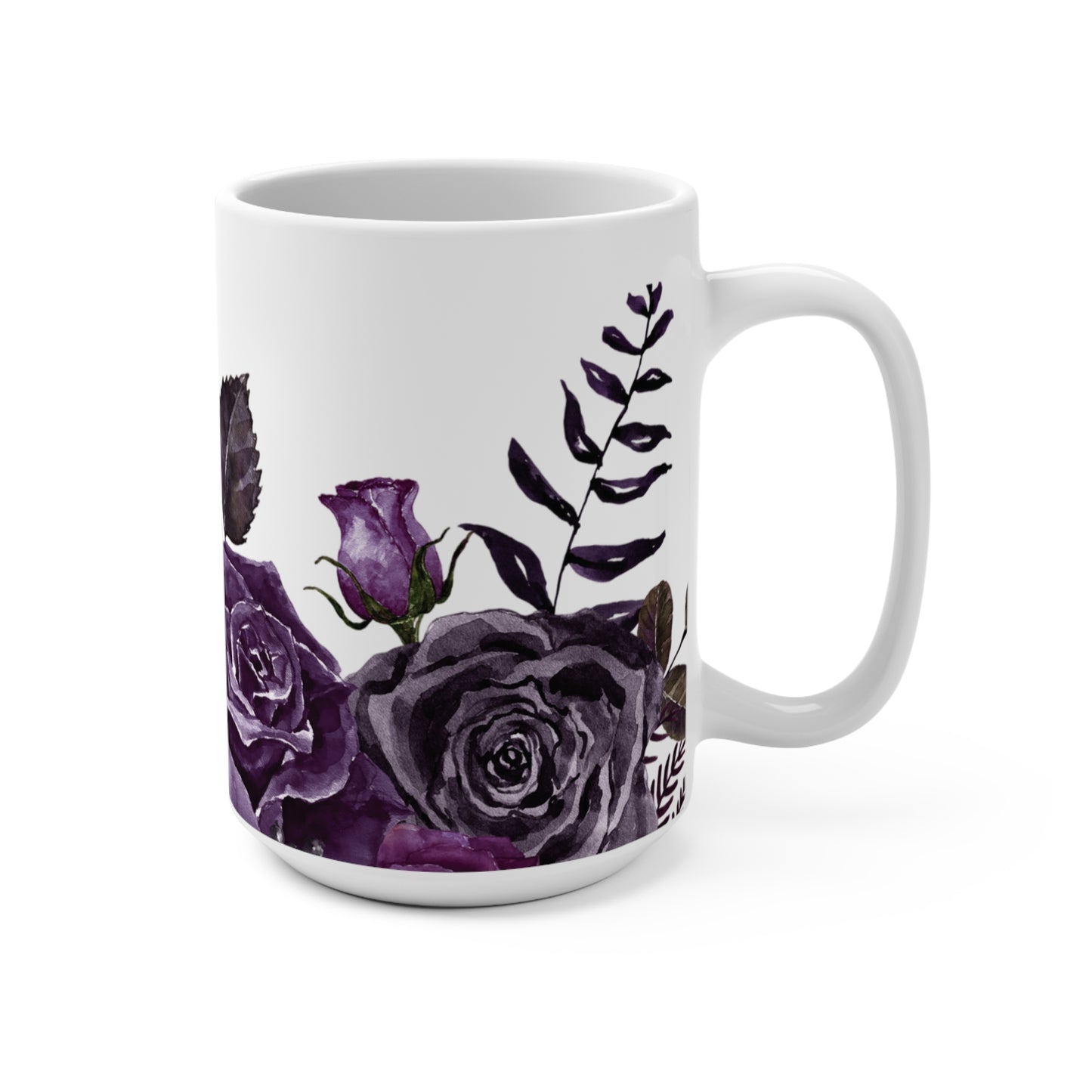 Goth Purple Rose Ceramic 15oz Coffee and Tea Mug