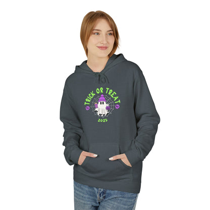 Trick or Treat 2025 Ghost Hoodie – Spooky Cute Halloween Sweatshirt
