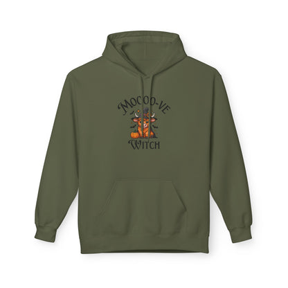 Highland Cow Witch Hoodie, Cozy Halloween Apparel, Gift for Witches, Fall Fashion, Casual Comfort, Unique Statement Piece
