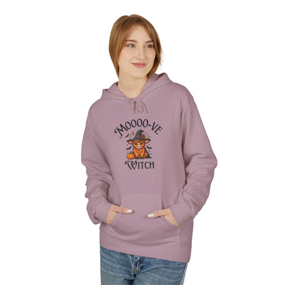 Highland Cow Witch Hoodie, Cozy Halloween Apparel, Gift for Witches, Fall Fashion, Casual Comfort, Unique Statement Piece