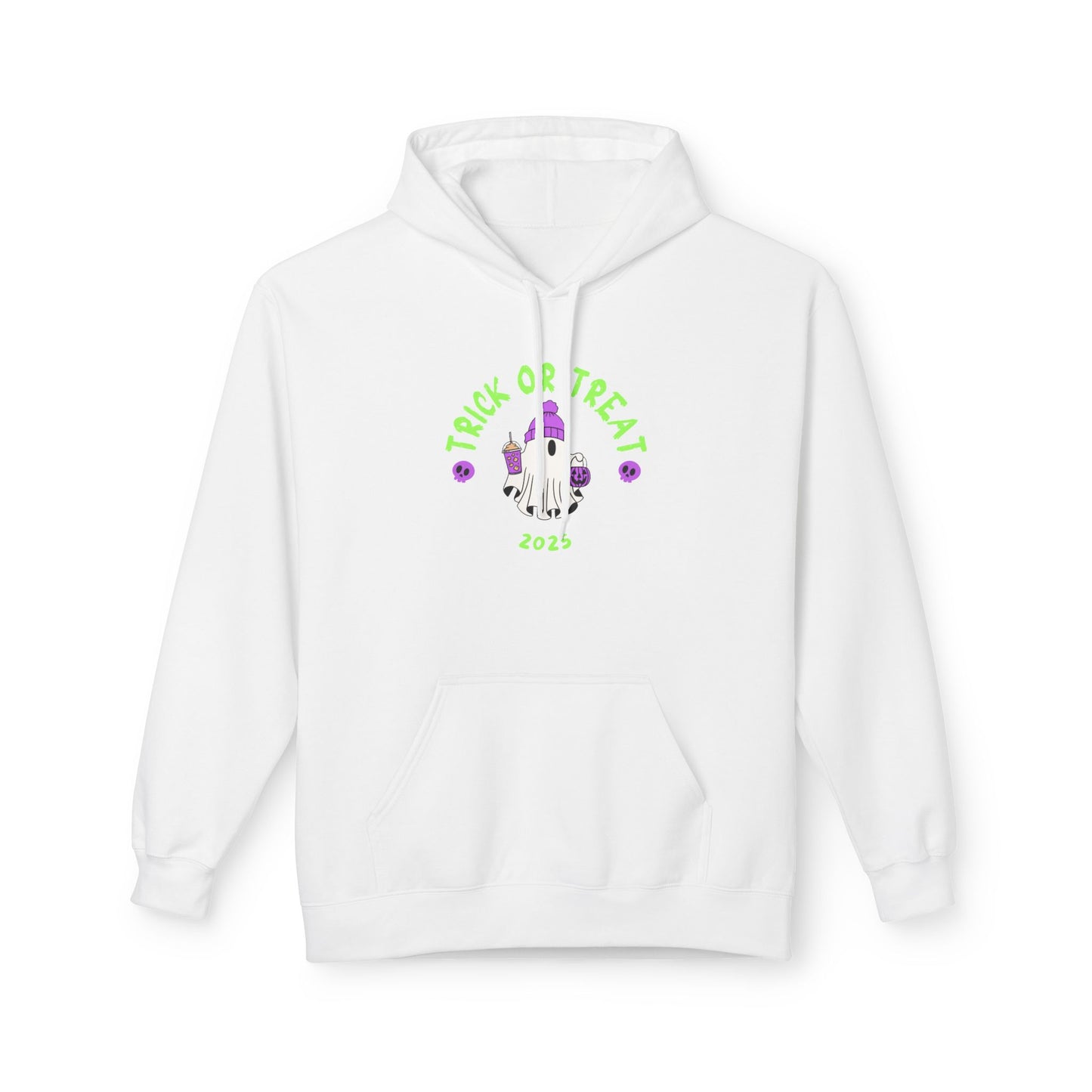 Trick or Treat 2025 Ghost Hoodie – Spooky Cute Halloween Sweatshirt