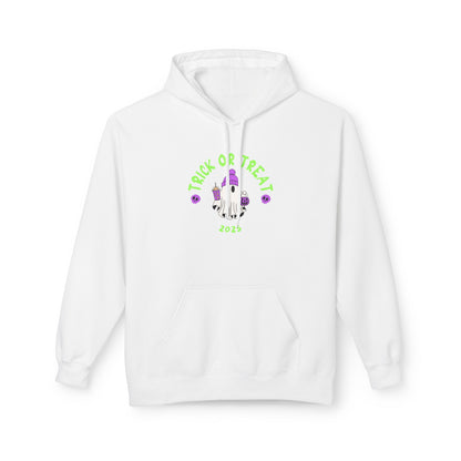 Trick or Treat 2025 Ghost Hoodie – Spooky Cute Halloween Sweatshirt
