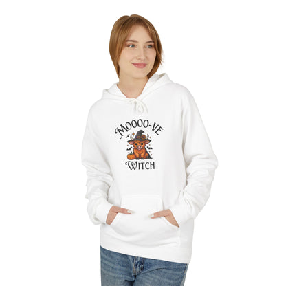 Highland Cow Witch Hoodie, Cozy Halloween Apparel, Gift for Witches, Fall Fashion, Casual Comfort, Unique Statement Piece