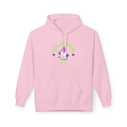 Trick or Treat 2025 Ghost Hoodie – Spooky Cute Halloween Sweatshirt