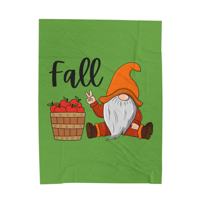 Fall Gnome Plush Blanket, Cozy Throw Blanket, Autumn Decor Blanket, Snug Gifting, Seasonal Home Warmth