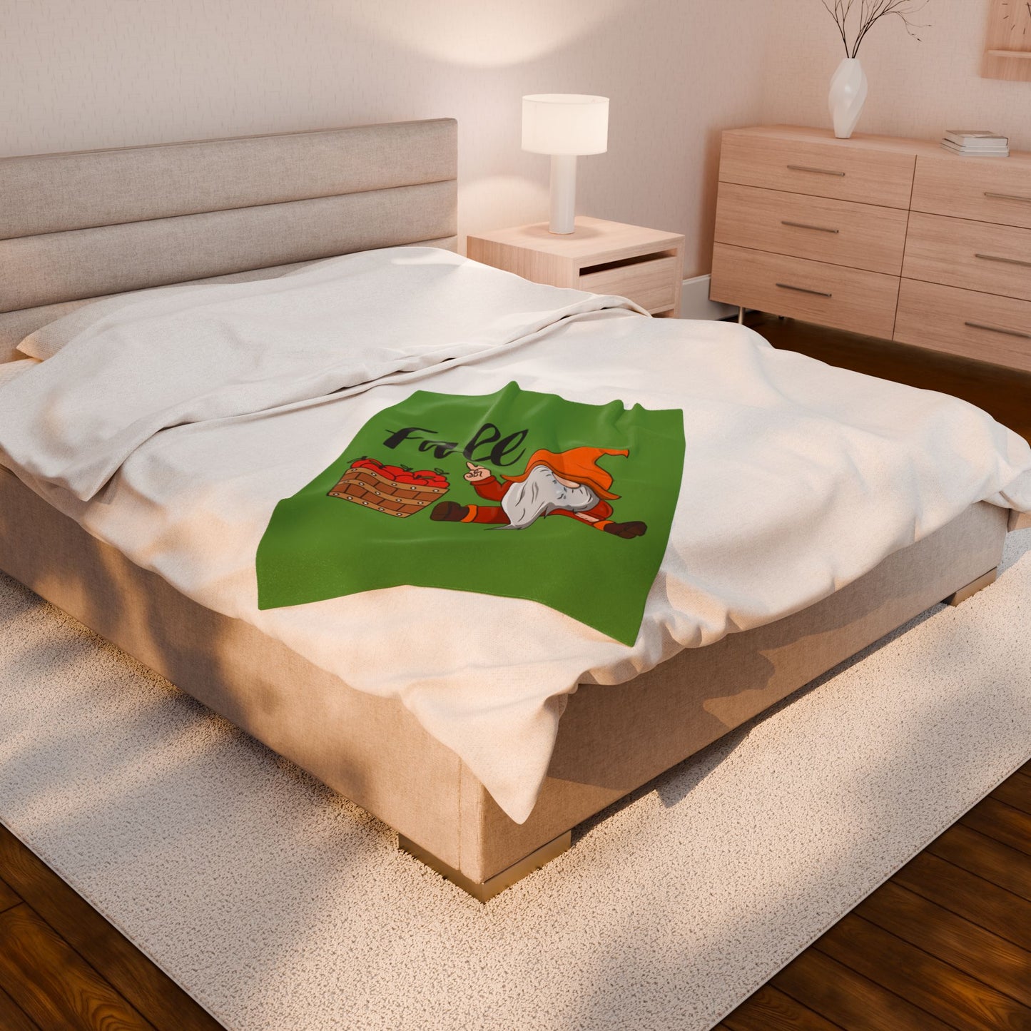 Fall Gnome Plush Blanket, Cozy Throw Blanket, Autumn Decor Blanket, Snug Gifting, Seasonal Home Warmth