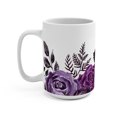 Goth Purple Rose Ceramic 15oz Coffee and Tea Mug