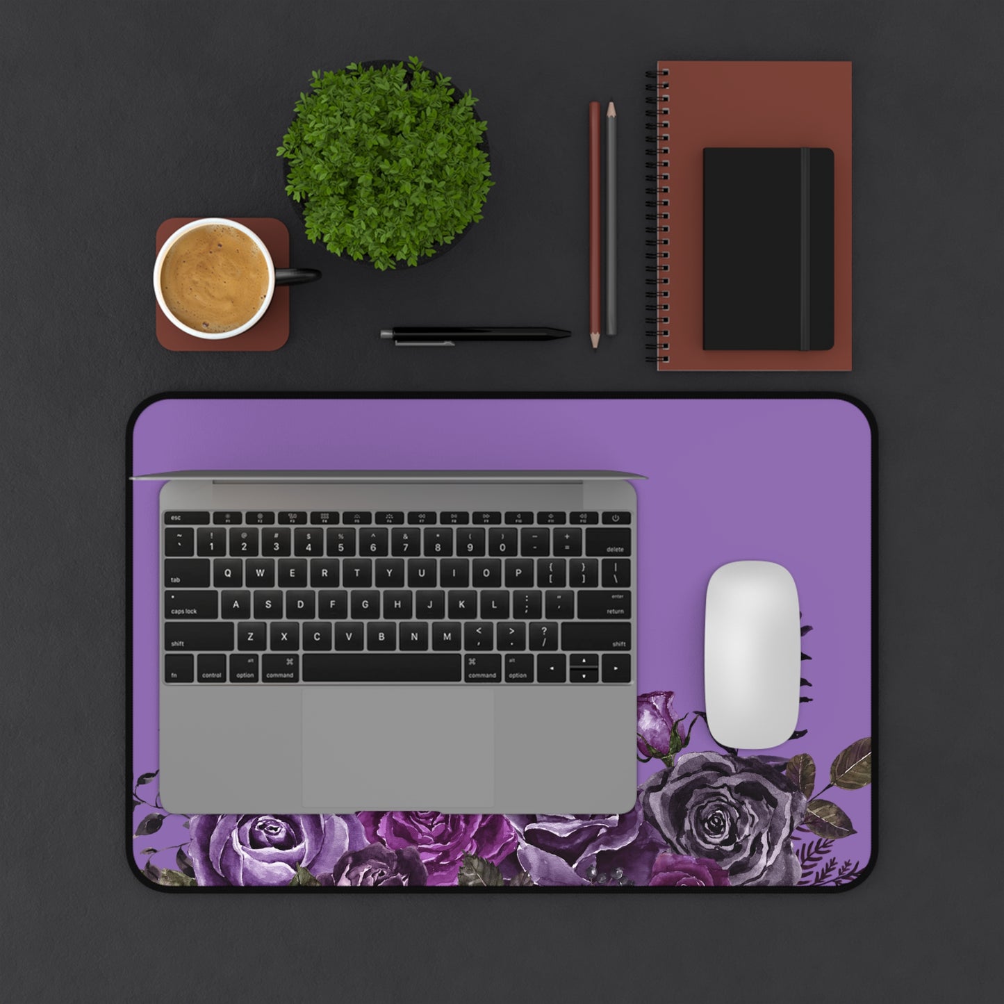 Purple Rose Keyboard Mat