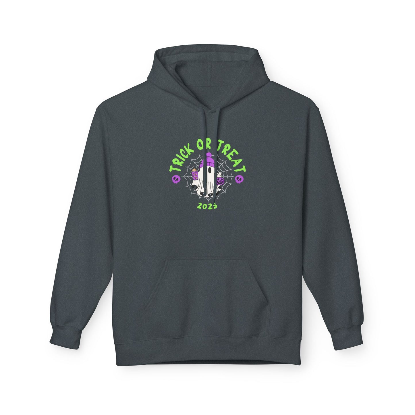 Trick or Treat 2025 Ghost Hoodie – Spooky Cute Halloween Sweatshirt