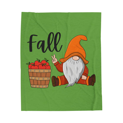 Fall Gnome Plush Blanket, Cozy Throw Blanket, Autumn Decor Blanket, Snug Gifting, Seasonal Home Warmth