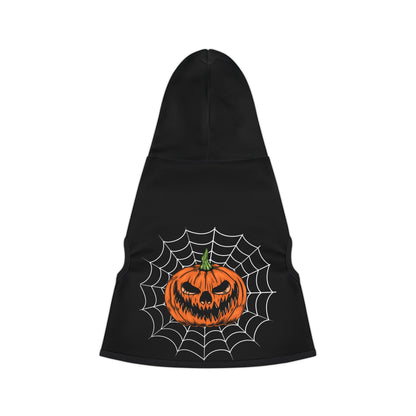 Sinister Grin Pumpkin Pet Hoodie for Halloween, Cozy Dog Sweater, Fun Cat Outfit, Fall Pet Apparel, Costume for Pets, Sinister jack-o-lantern grin pet hoodie