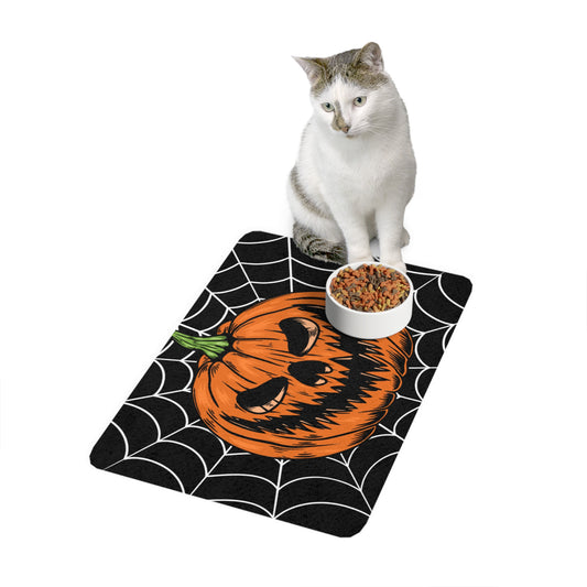 Halloween Pet Food Mat, Cute Pet Mat, Pumpkin Design, Dog Cat Feeding Mat, Holiday Decor, Halloween Gifts for Pets