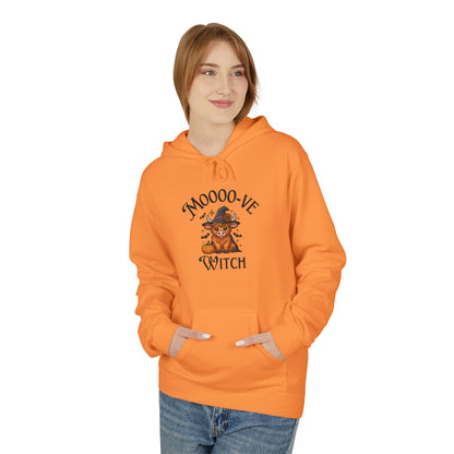Highland Cow Witch Hoodie, Cozy Halloween Apparel, Gift for Witches, Fall Fashion, Casual Comfort, Unique Statement Piece