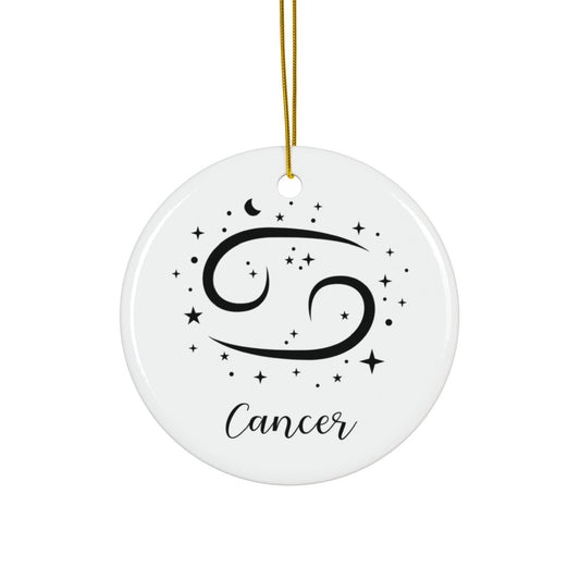 Cancer Zodiac Ceramic Ornament — Astrological Star Sign Holiday Decoration
