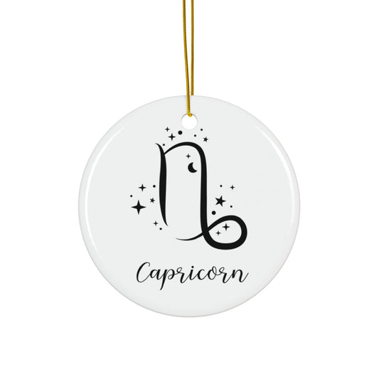 Capricorn Ceramic Ornament — Zodiac Horoscope Holiday Decoration