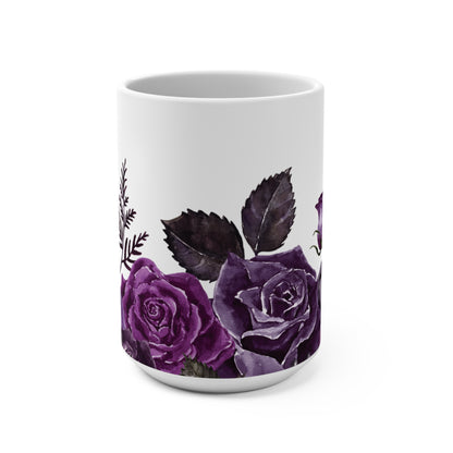 Goth Purple Rose Ceramic 15oz Coffee and Tea Mug