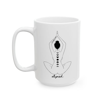 Aligned Moon Phase Ceramic Mug — 11oz & 15oz Astrology Coffee Cup
