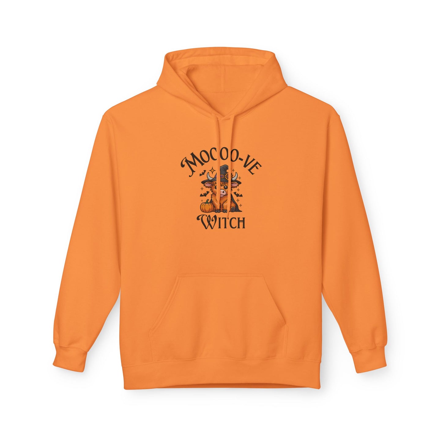 Highland Cow Witch Hoodie, Cozy Halloween Apparel, Gift for Witches, Fall Fashion, Casual Comfort, Unique Statement Piece