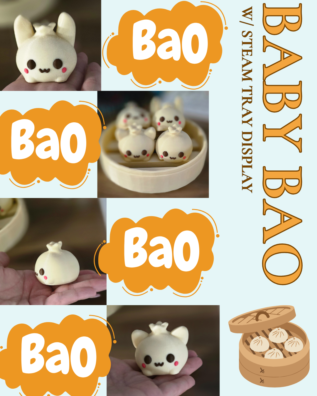 Baby Bao with Steam Tray Display