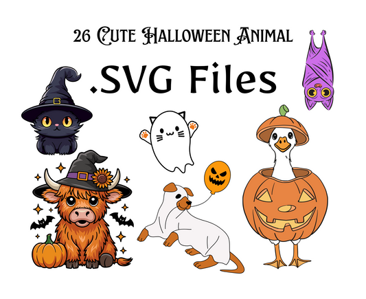 25 Cute Halloween Animal SVG Files