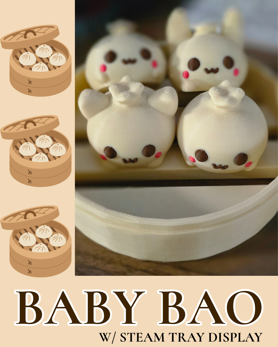 Baby Bao with Steam Tray Display