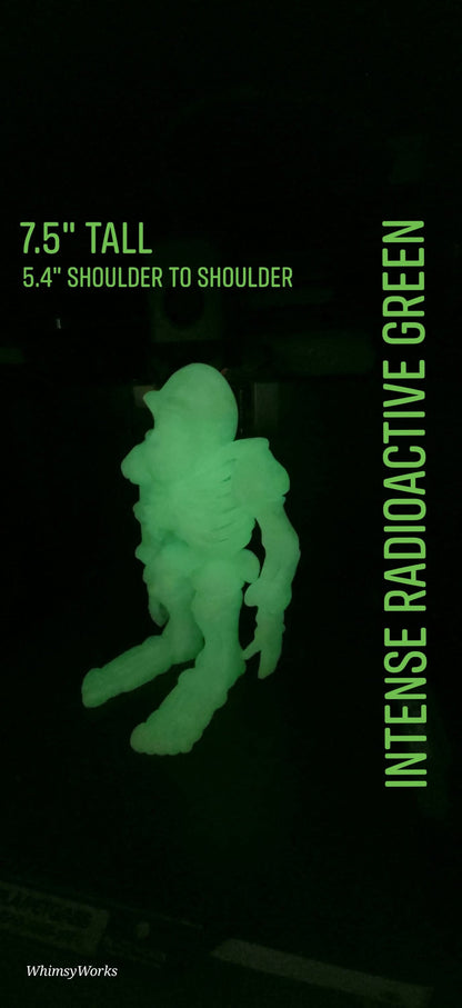 Glowing Radioactive Green Bigfoot Figurine – 3D Printed Articulated Skeleton (7.5”)
