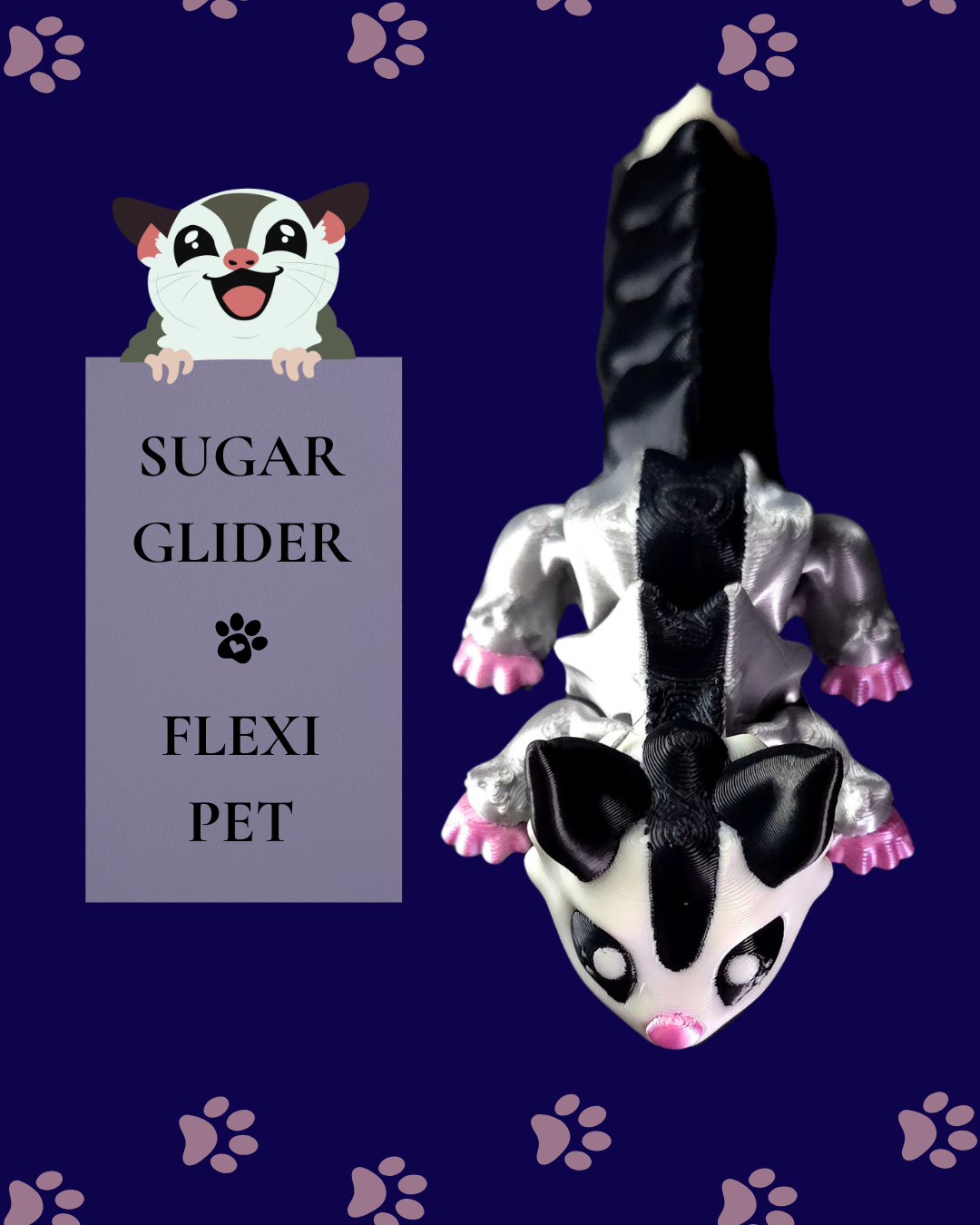 Sugar Glider Flexi Pet – 3D Printed Fidget Toy